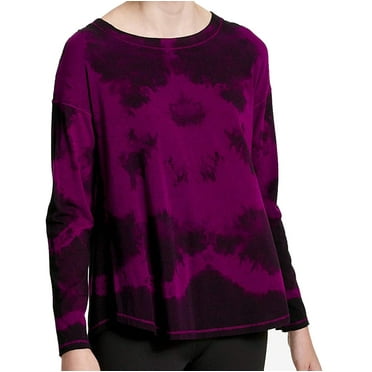 Calvin Klein Womens Performance Tie Dyed Drop Shoulder Top