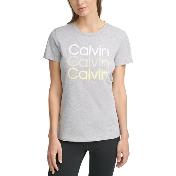 Calvin Klein Womens Performance Triple Logo T-Shirt