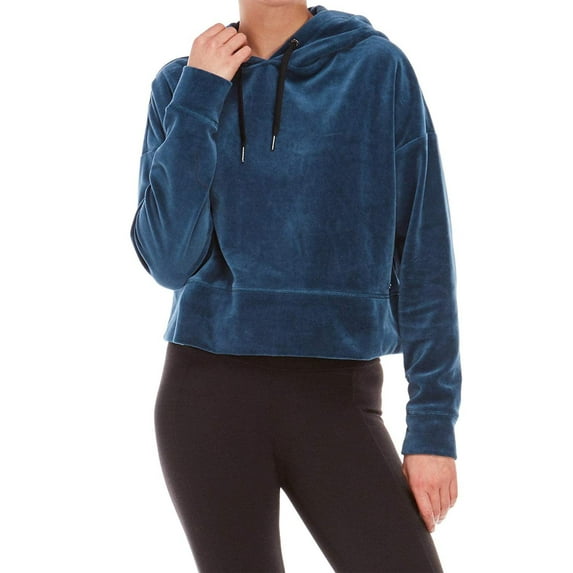 Calvin Klein Womens Performance Velour Cropped Hoodie