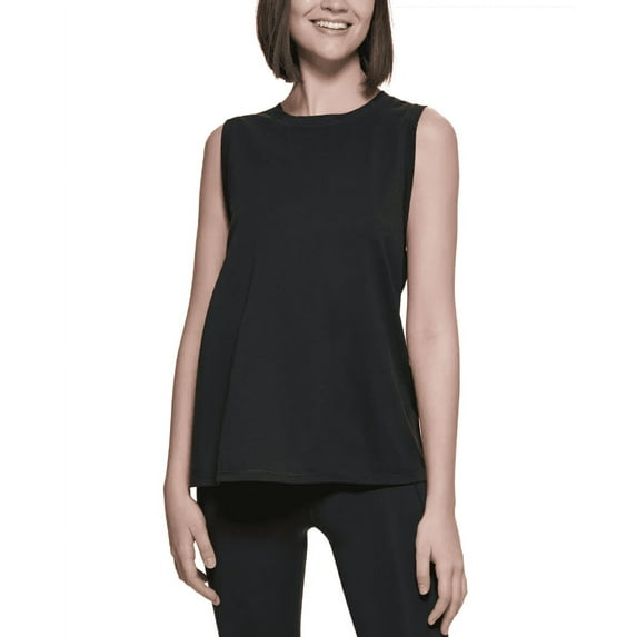 Calvin Klein Womens Performance Women's Dropped-Armhole Tank Top, Black, Medium