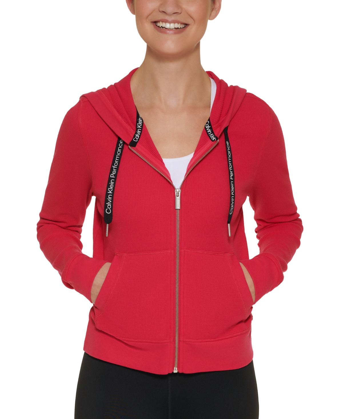 Calvin Klein Womens Performance Zip-Up Thermal Hoodie;Large - Walmart.com