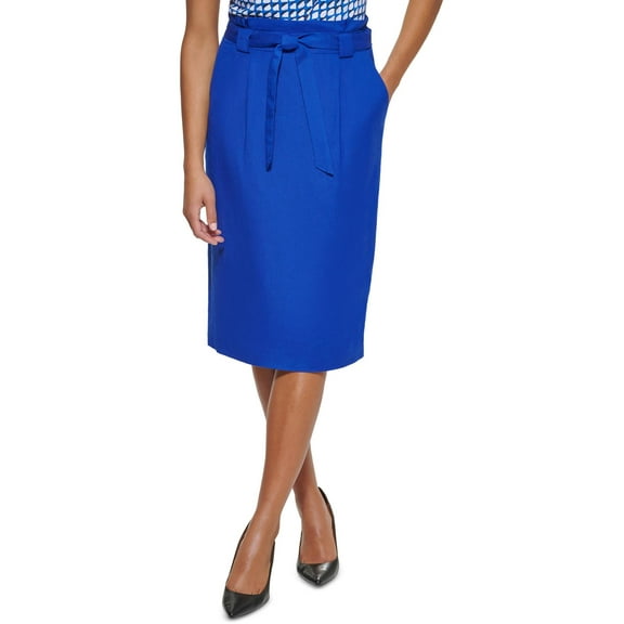 Calvin Klein Petite Tie Belt Pencil Skirt Regatta 8P