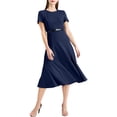 thumbnail image 1 of Calvin Klein Womens Petites Crepe Short Sleeves Sheath Dress, 1 of 3