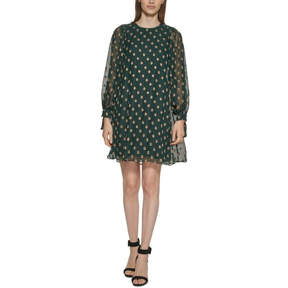 Calvin Klein Womens Petites Metallic Mini Dress