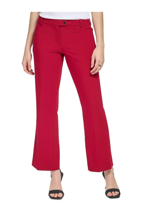 Womens Petites Modern Fit Tapered Leg Dress Pants