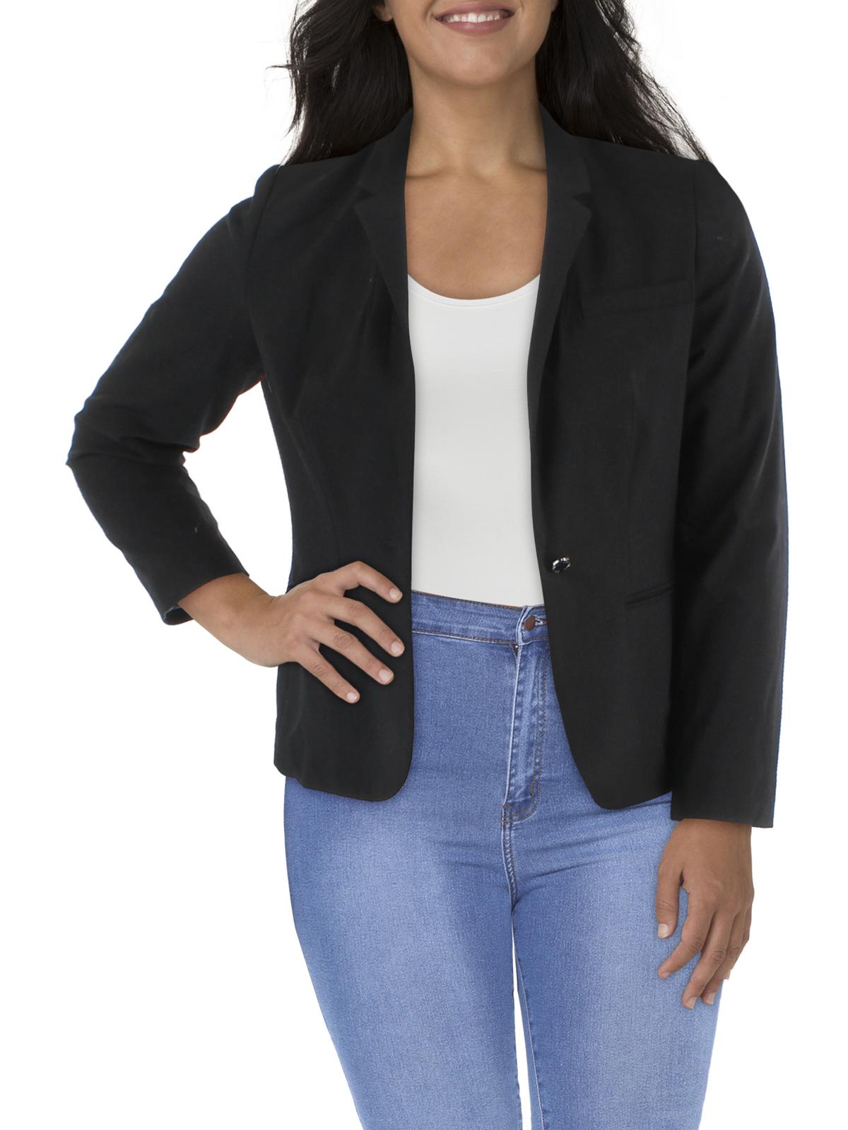 Calvin Klein Womens Petites Pintuck  One-Button Blazer