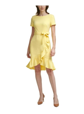 Calvin klein yellow tie dye dress sale
