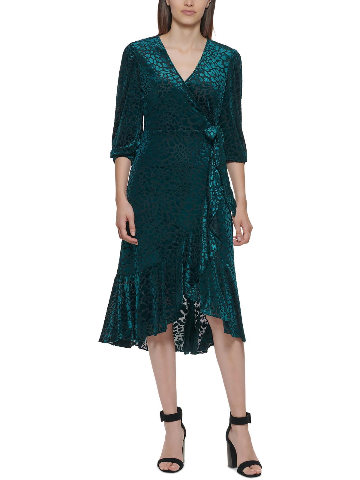 Calvin Klein Womens Petites Velvet Midi Wrap Dress - Walmart.com Calvin Klein Womens Petites Velvet Midi Wrap Dress - Walmart.com