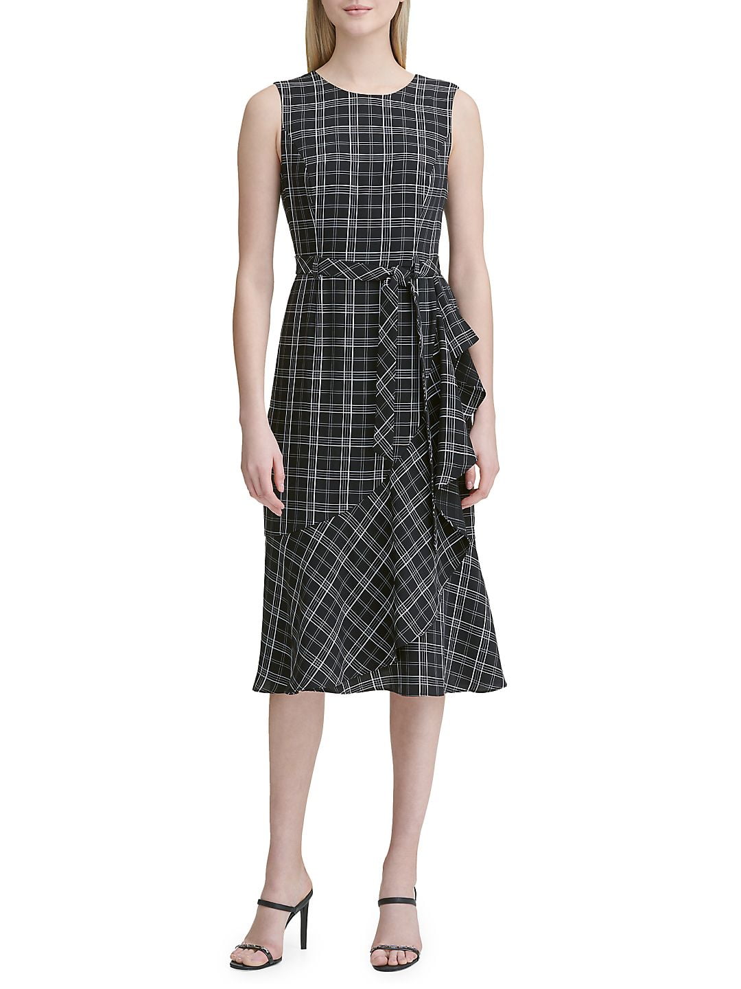 Calvin Klein Womens Plaid A Line Dress