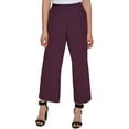 thumbnail image 1 of Calvin Klein Womens Wide Leg Cropped Pants Aubergine XL, 1 of 3
