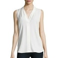 thumbnail image 1 of CALVIN KLEIN Womens White Sleeveless V Neck Blouse XS, 1 of 2