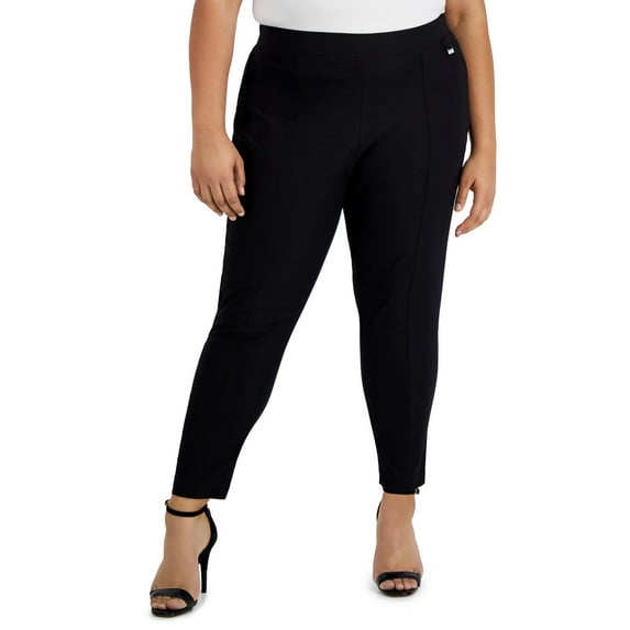 Calvin Klein Womens Plus High Rise Logo Skinny Pants