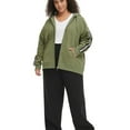 thumbnail image 1 of Calvin Klein Womens Running Logo Tape Hoodie Sweatshirt, Green, Plus Size, 2X, 1 of 3