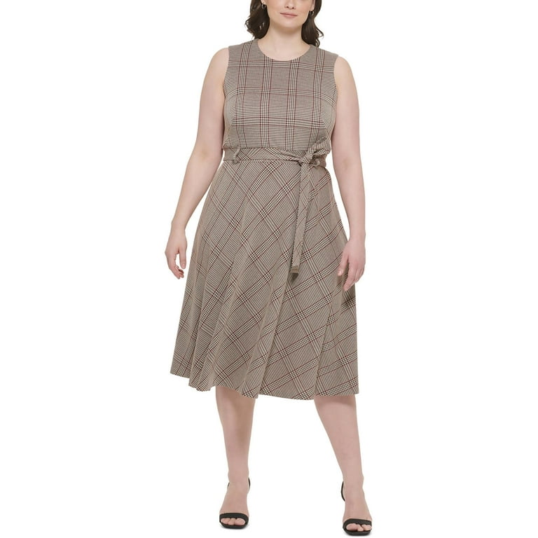 Calvin Klein Womens Plus Office Midi Wear To Work Dress Walmart