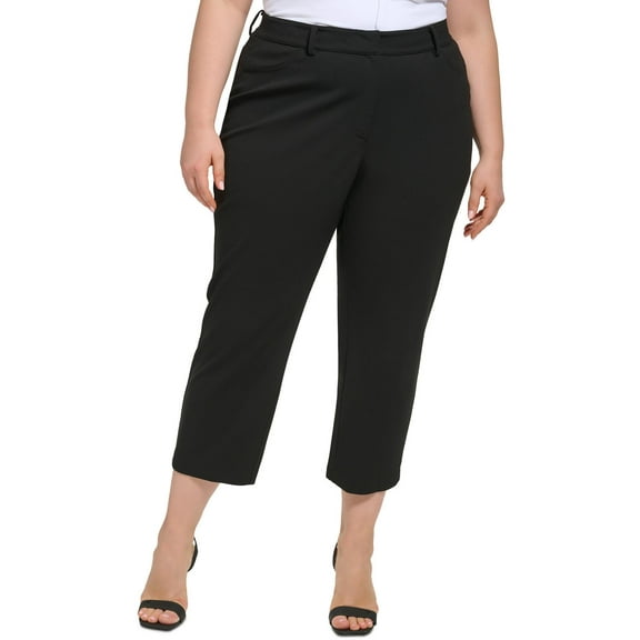 Calvin Klein Womens Plus Office Solid Ankle Pants
