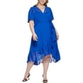 thumbnail image 1 of Calvin Klein Womens Plus Ruffled Long Wrap Dress, 1 of 2