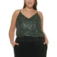 thumbnail image 1 of Calvin Klein Womens Plus Sequined V Neck Cami, 1 of 2
