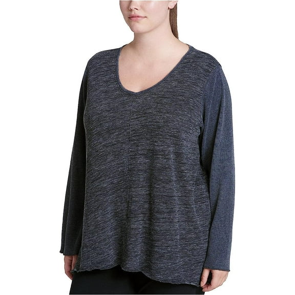 Calvin Klein Womens Plus Size Cotton V Neck Top