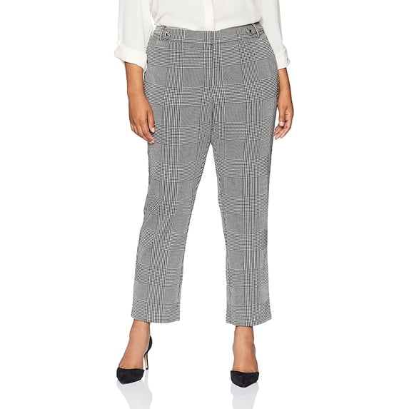 Calvin Klein Womens Plus Size Glen Plaid Pant 24 Glen Plaid