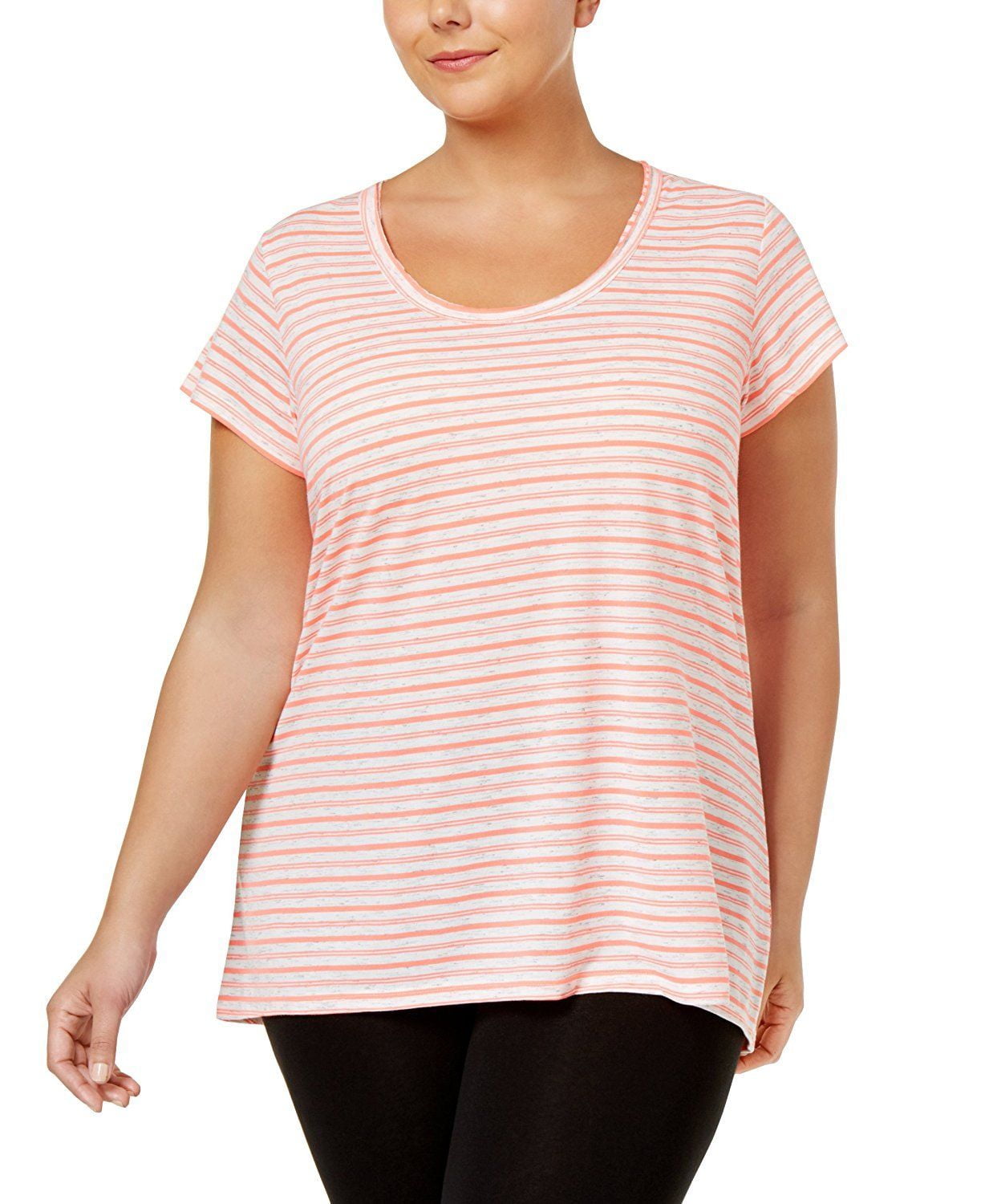 Calvin Klein Womens Plus Size Striped T Shirt Walmart