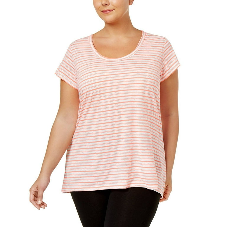 Calvin Klein Womens Plus Size Striped T Shirt
