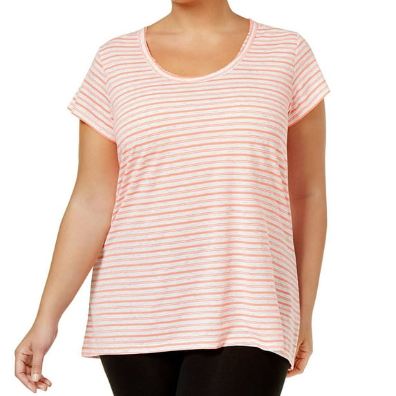 Calvin Klein Womens Plus Size Striped T-Shirt