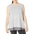 thumbnail image 1 of Calvin Klein Womens Plus Striped Layered Tank Top, 1 of 2