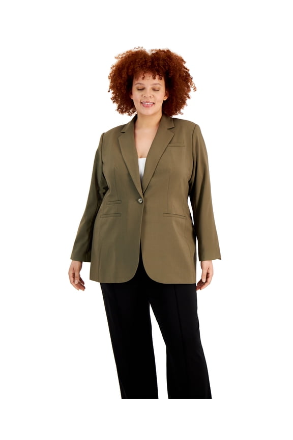 Womens Plus Suit Separate Office One-Button Blazer Caper 14W