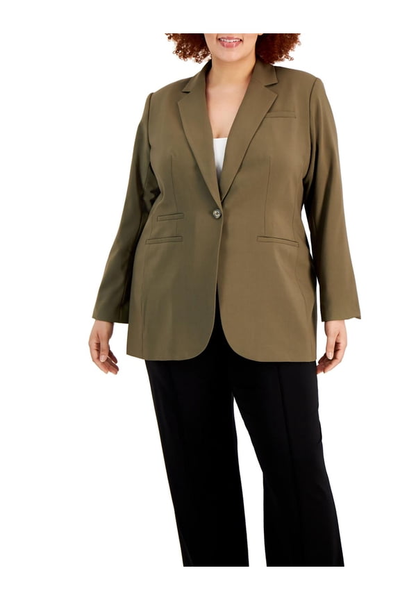 Womens Plus Suit Separate Office One-Button Blazer Caper 16W