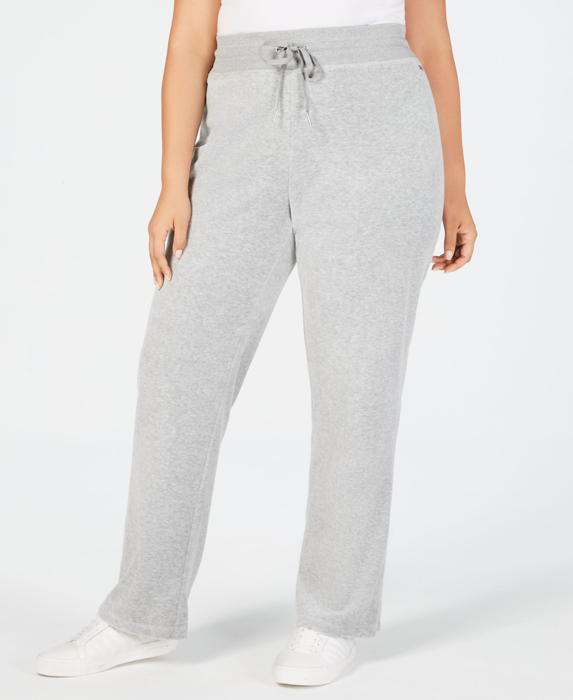 Calvin Klein Plus Size Velour Wide Leg Pants Gray 0X
