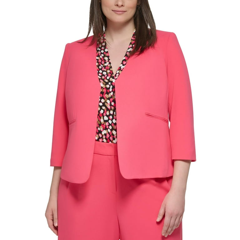 Calvin Klein Womens Plus Work Casual Open Front Blazer