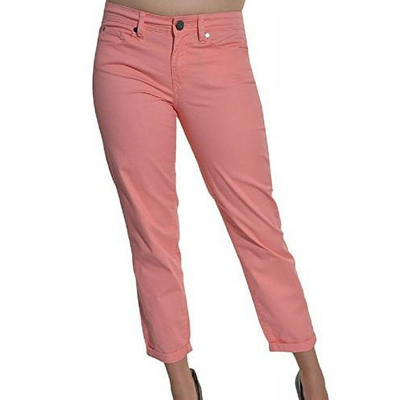 Calvin Klein Womens Power Stretch Skinny Cropped Pants - Flamingo
