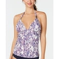 thumbnail image 1 of Calvin Klein Womens Printed Halter Tankini Swim Top;M, 1 of 6