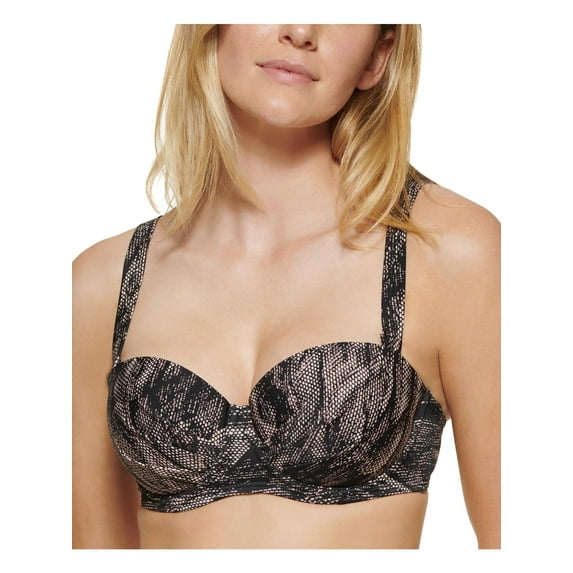 Calvin Klein Womens Printed Underwire Bikini Swim top