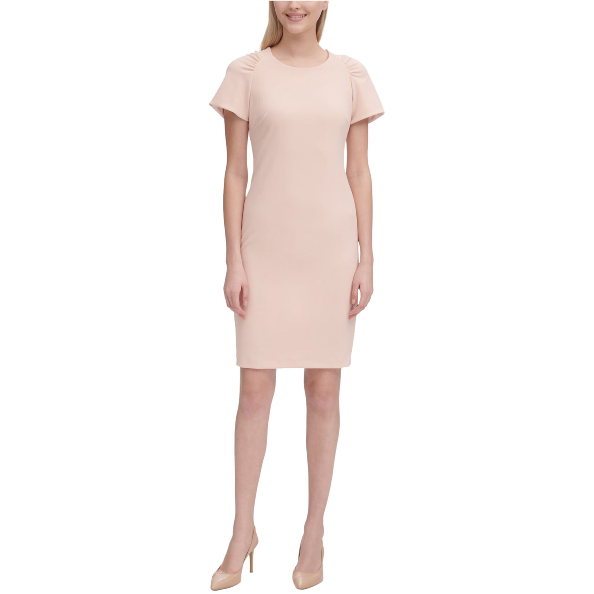 Calvin Klein Womens Puff Shoulder Sheath Dress, Pink, 4 - Walmart.com