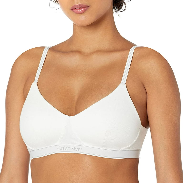 Calvin Klein Womens Pure Ribbed Lightly Lined Bralette Medium