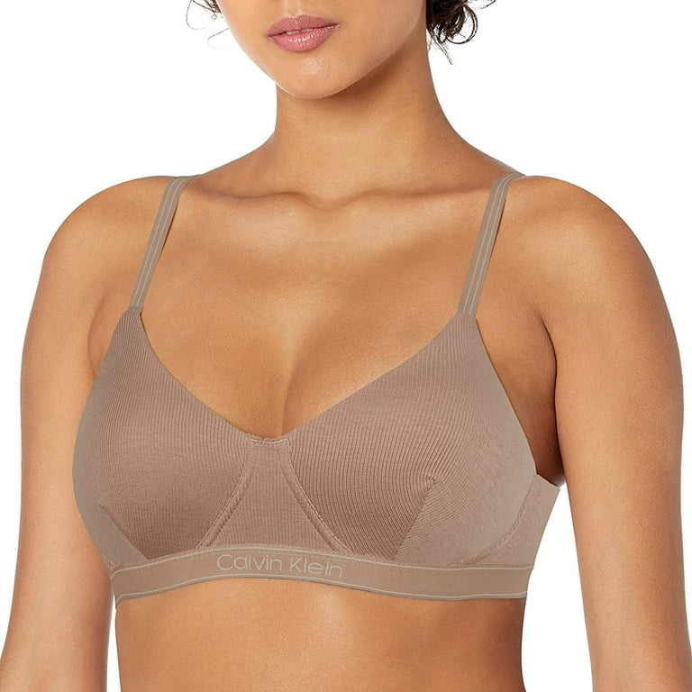 Calvin Klein Womens Pure Ribbed Lightly Lined Bralette X-Large Cedar 