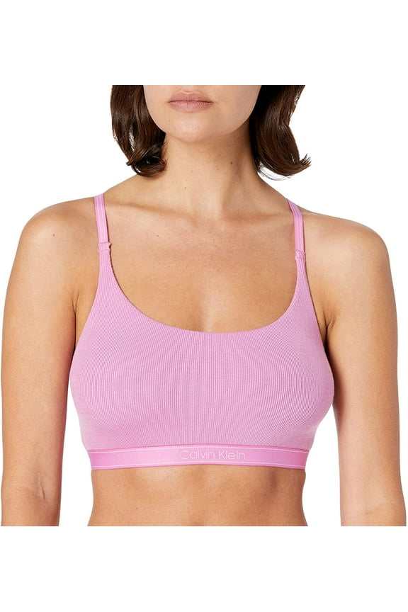 Womens Pure Ribbed Unlined Bralette X-Small Lilac Rain