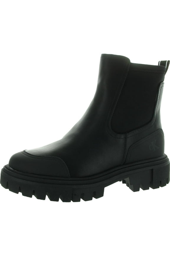 Womens REMOLA Lugged Sole Faux Leather Ankle Boots