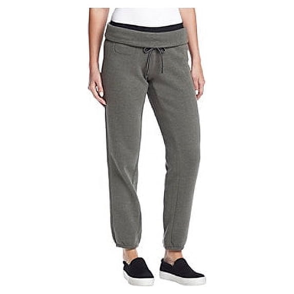 Calvin Klein Womens Reflective Tape Rollover Sweatpants
