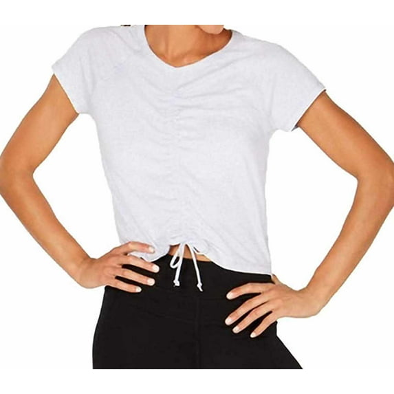 Calvin Klein Womens Ruched Front Cap Sleeve Top;XL