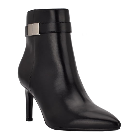 Calvin Klein Womens Sarity Faux Leather Pointed Toe Booties