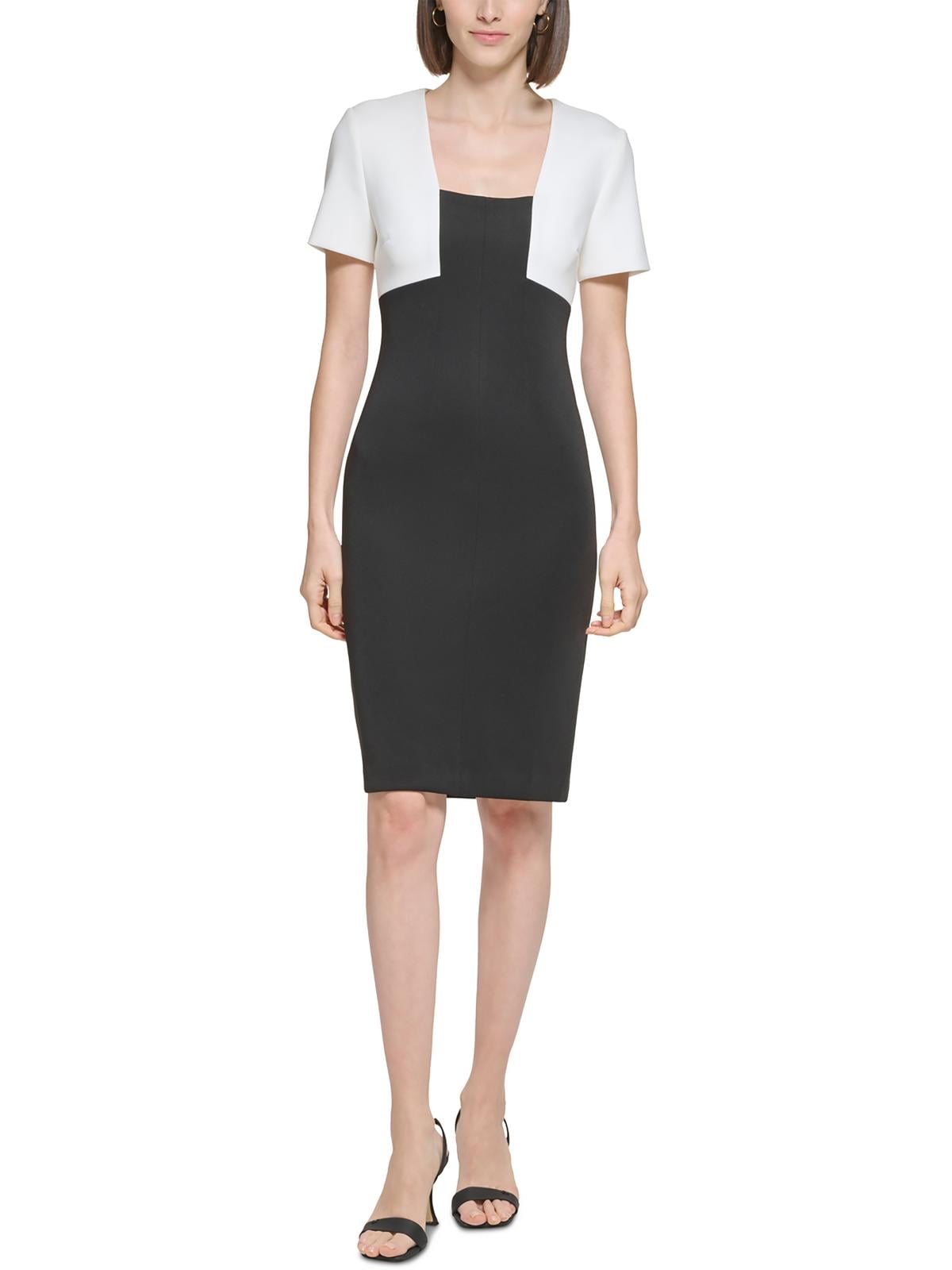 Calvin klein black scuba dress hotsell