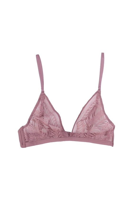 Womens Sculpt Lace Unlined Triangle Bralette Comfort Capri Rose New