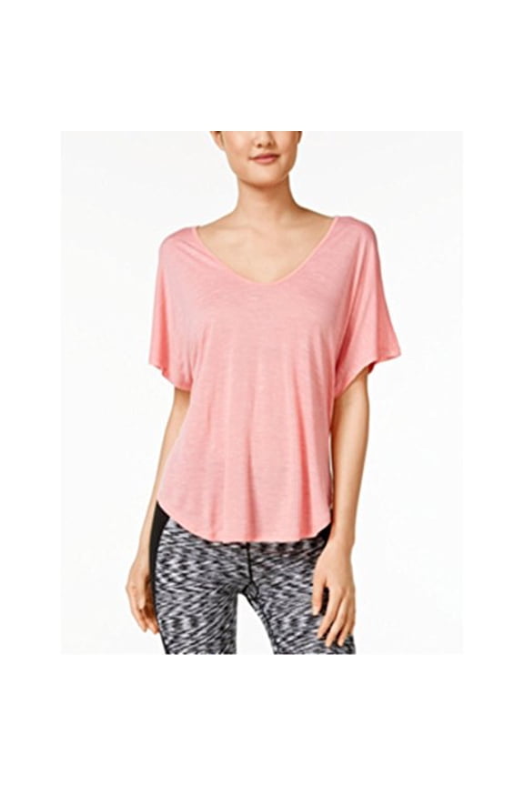 Womens Short Sleeve Racerback Top,Watermelon,X-Small