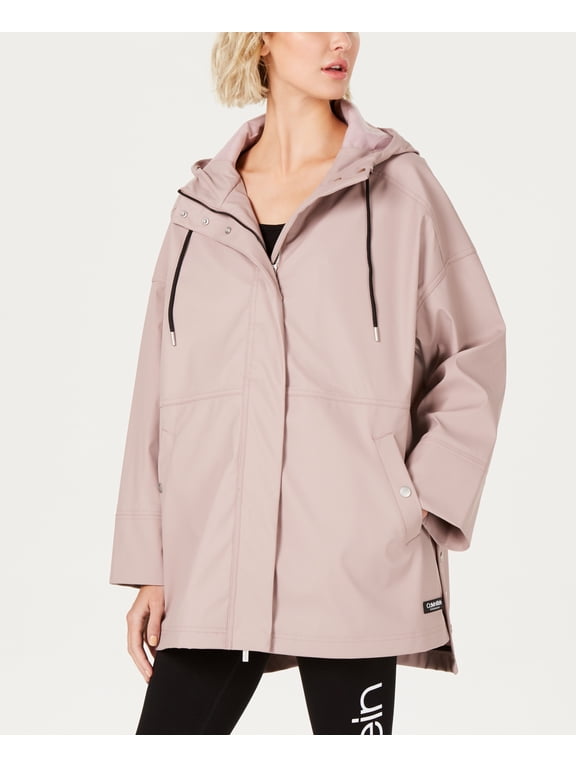 Womens Snap Side High Low Hem Rain Jacket Size 2XL