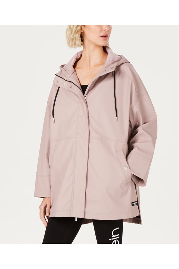 Womens Snap Side High Low Hem Rain Jacket Size 2XL