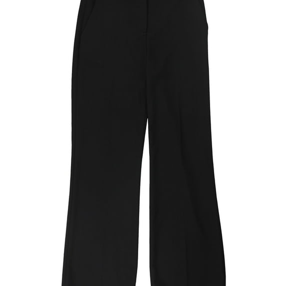 Calvin Klein Womens Solid Casual Wide Leg Pants, Black, 2