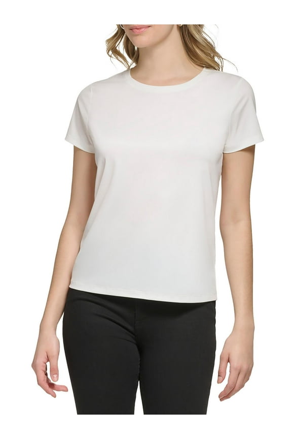 Womens Solid Crewneck Blouse