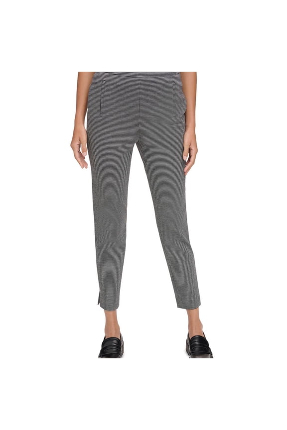 Womens Split Hem Casual Trouser Pants, White, Petite, 2P